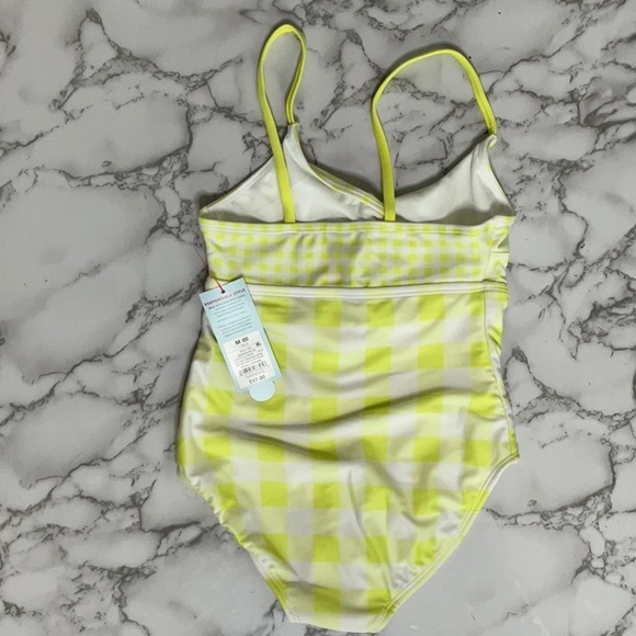 Cat & Jack Girls Gingham Check One-Piece Bathing Suit Swimsuit Size S - M - Picture 7 of 11